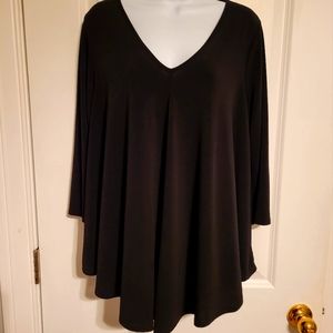 Womens black flowy top